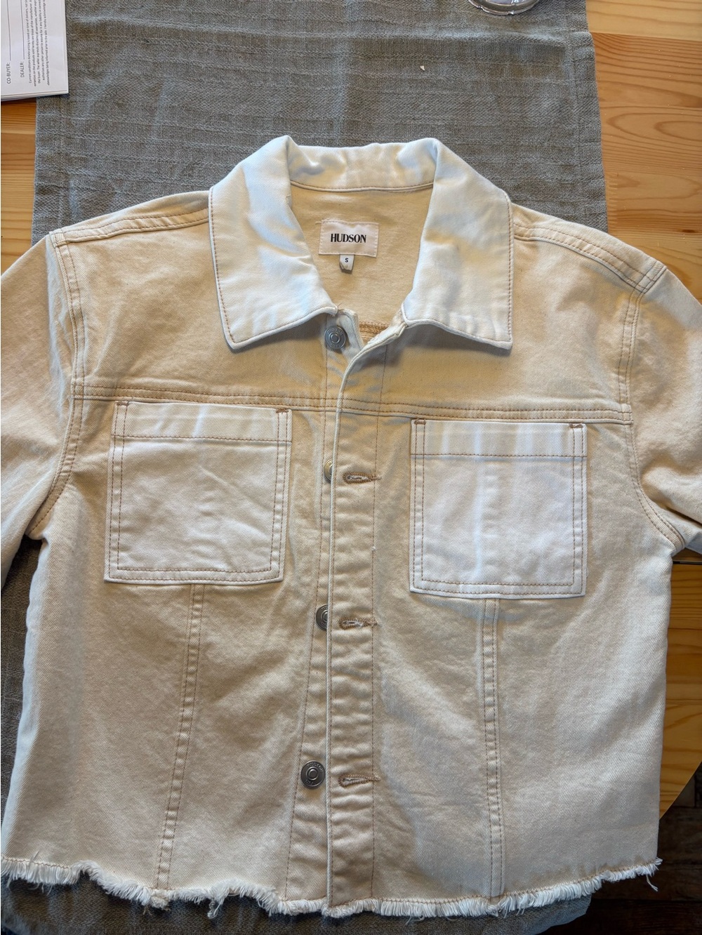 Hudson Jeans Off-White/Cream Cotton Jacket